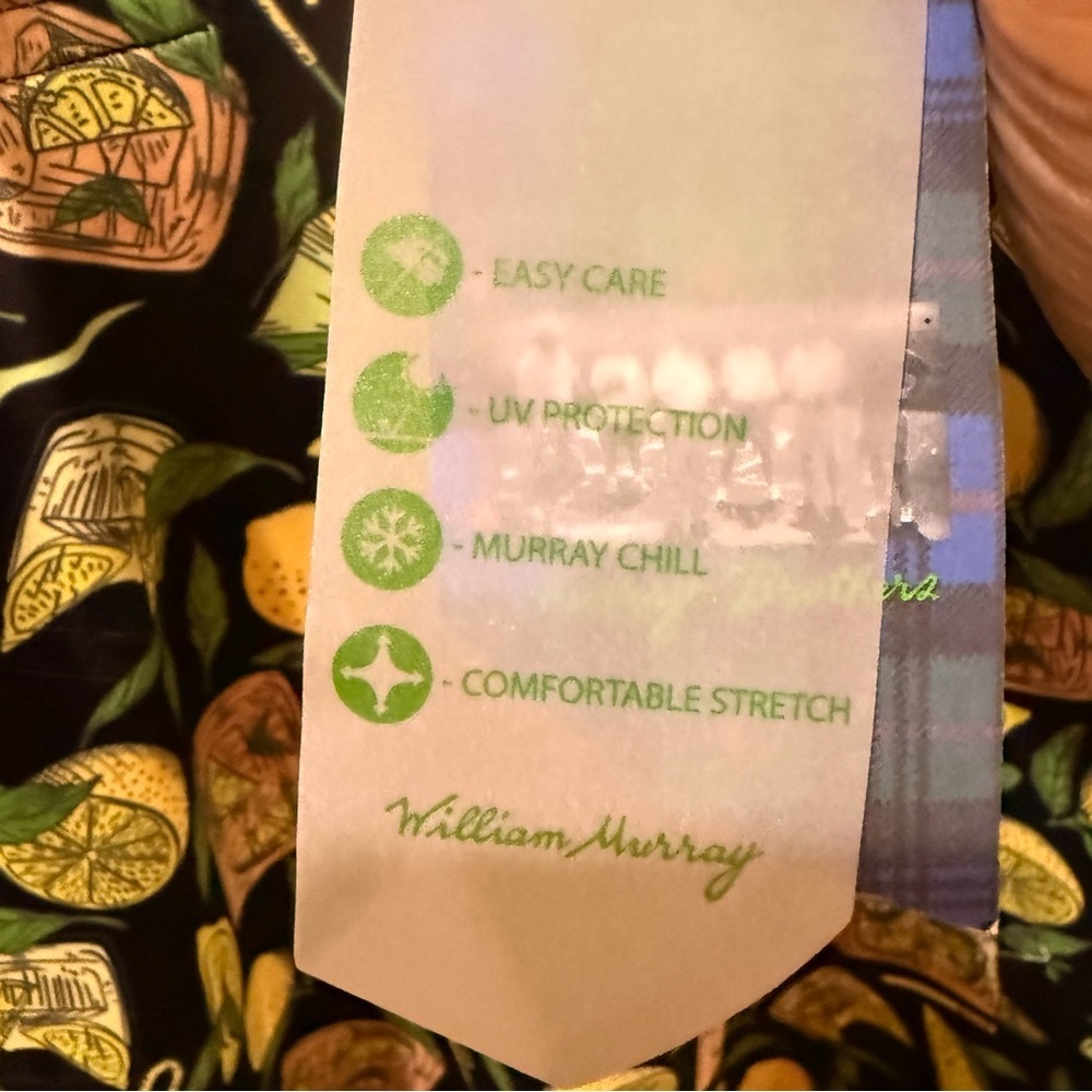 William Murray Golf Lemon Print Men's Shirt - Picture 7 of 15
